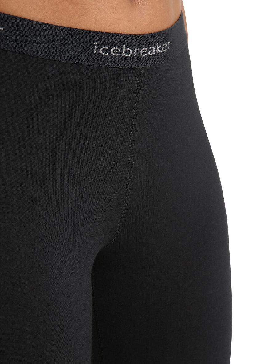 Icebreaker Merino 200 Oasis 3/4 Thermal Leggings Női Base Layers Fekete | HU 1872VRWD